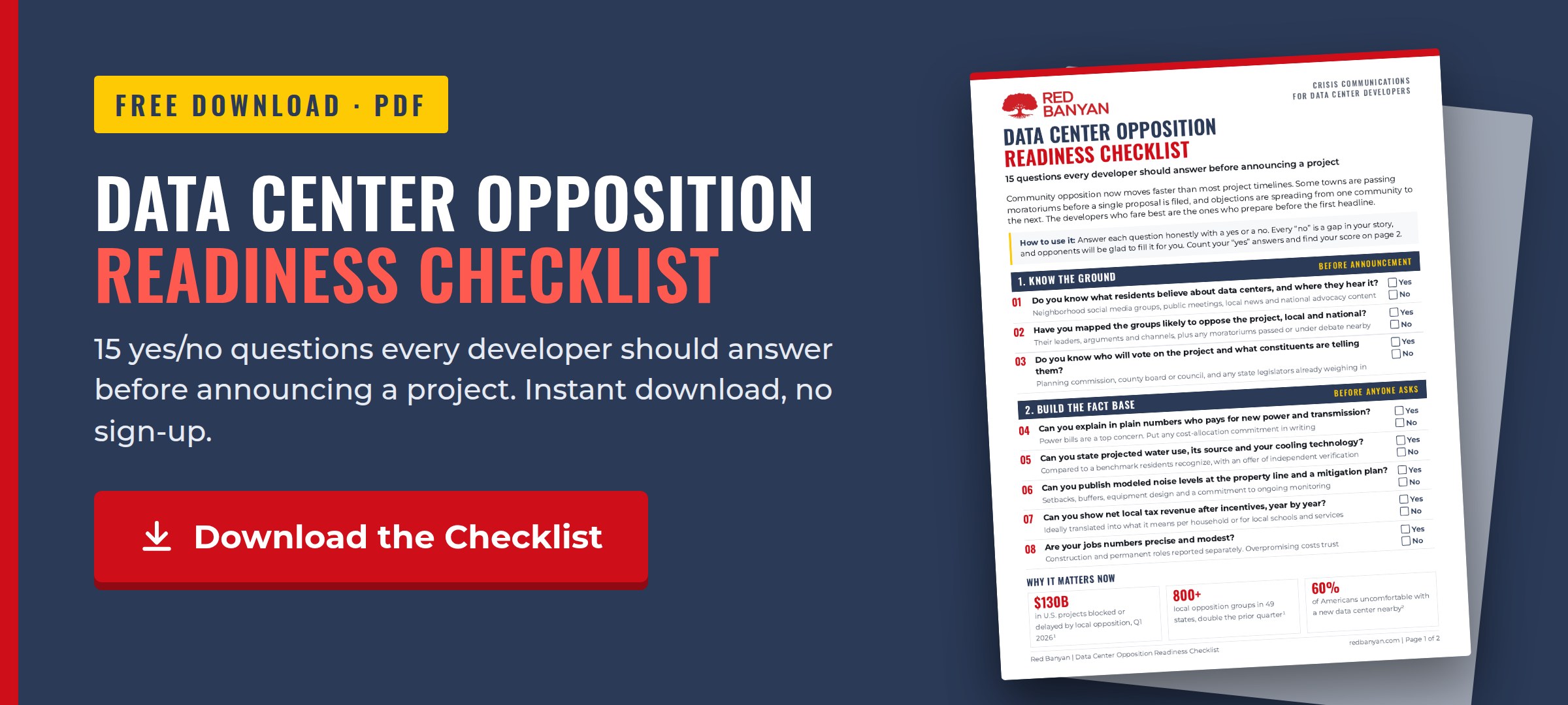 Download the free Data Center Opposition Readiness Checklist (PDF)